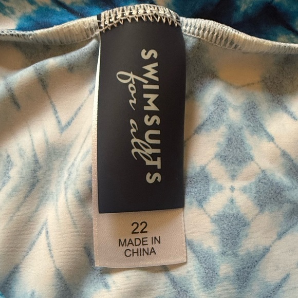 Swimsuits for All swim shirt rashguard women’s plus size 22 Blue White tie dye - Picture 7 of 7